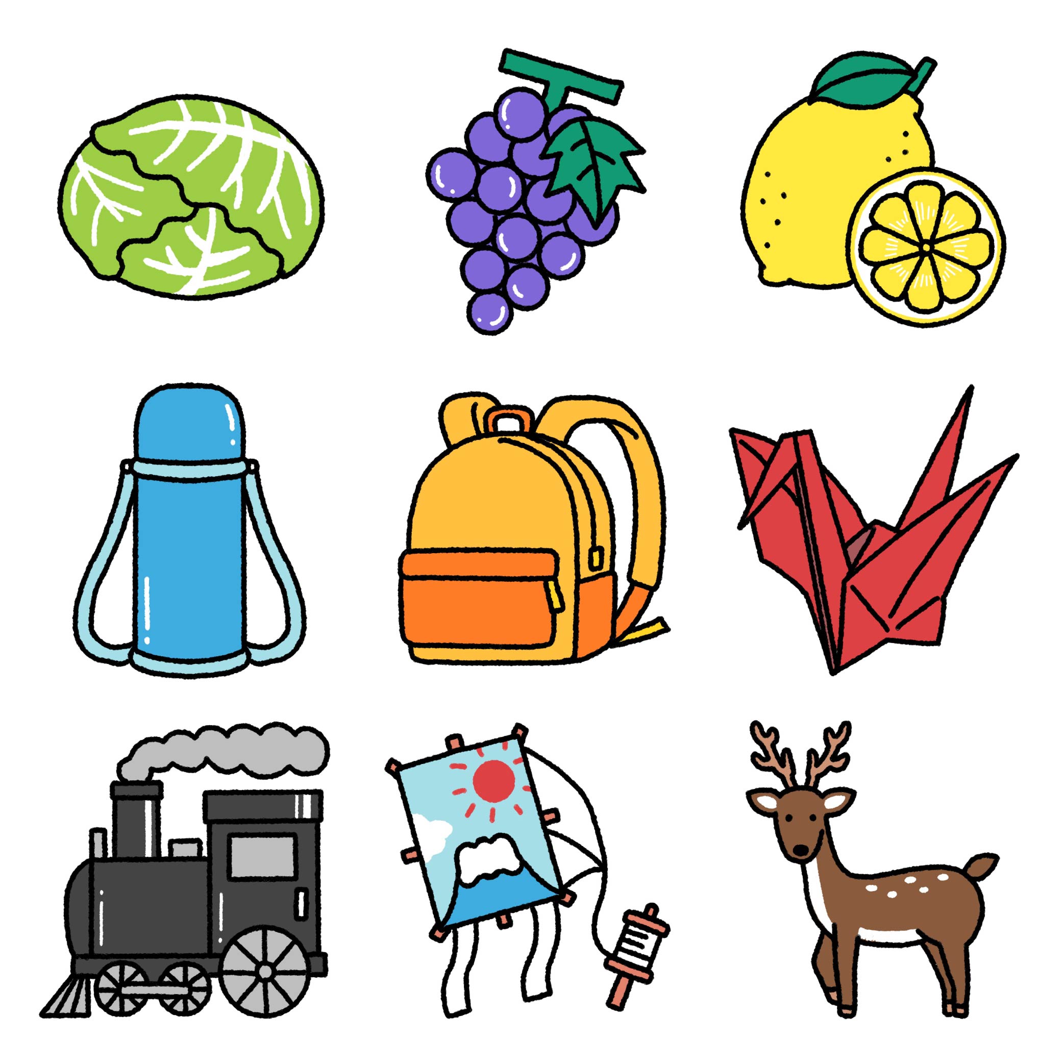 イラストレーター　あきみ　幼児向け教材用カット