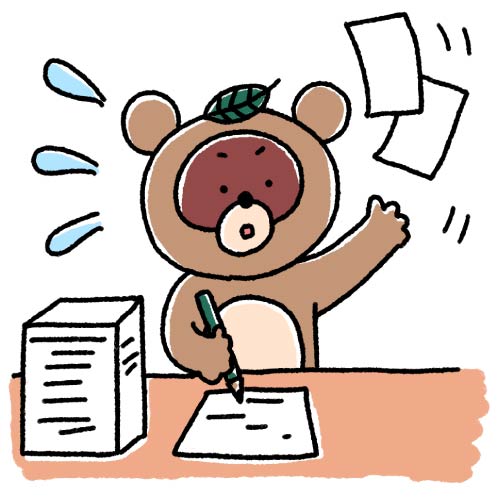 急いでいるたぬきのイラスト